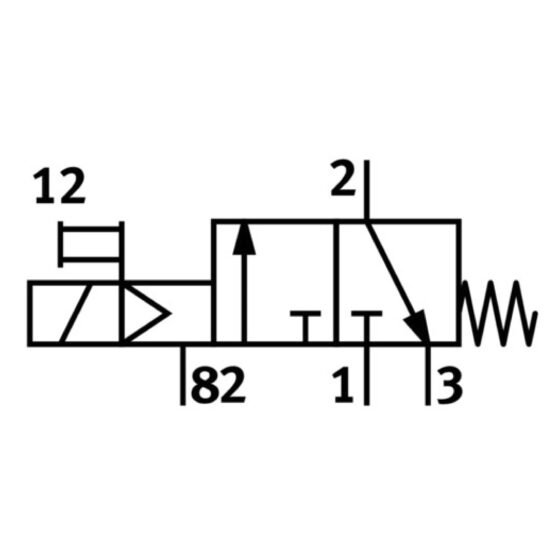 Festo_Brand_Solenoid_Valve_MFH-3-1-8_Line_Drawing